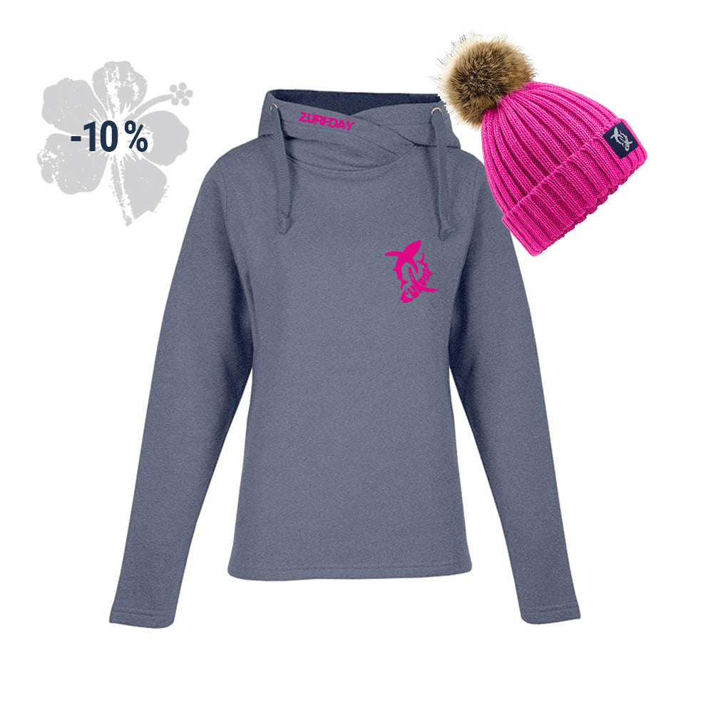 Heather Hoodie und Bommel Beanie