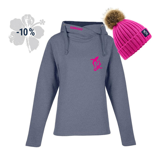 Heather Hoodie und Bommel Beanie