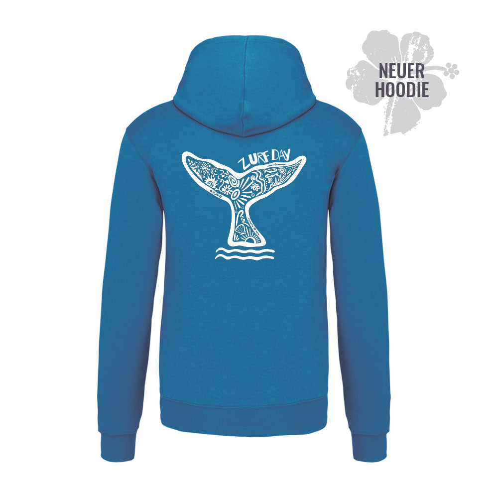 Hoodie mit Walflossenprint auf dem Rücken