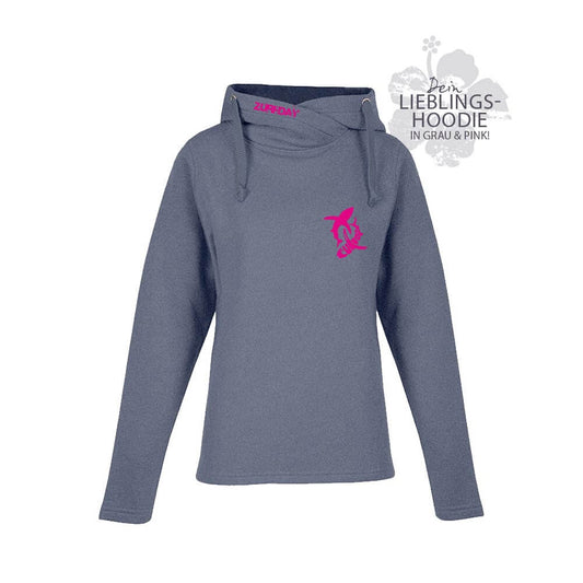 toller leichter Hoodie mit hohem Kragen und Kapuze