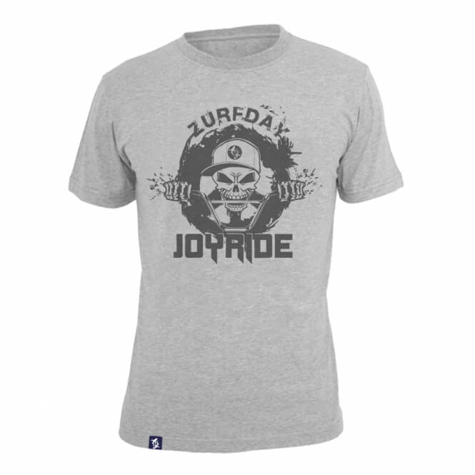 Biker-Shirt in grau mit schwarzen Joyride-Print.