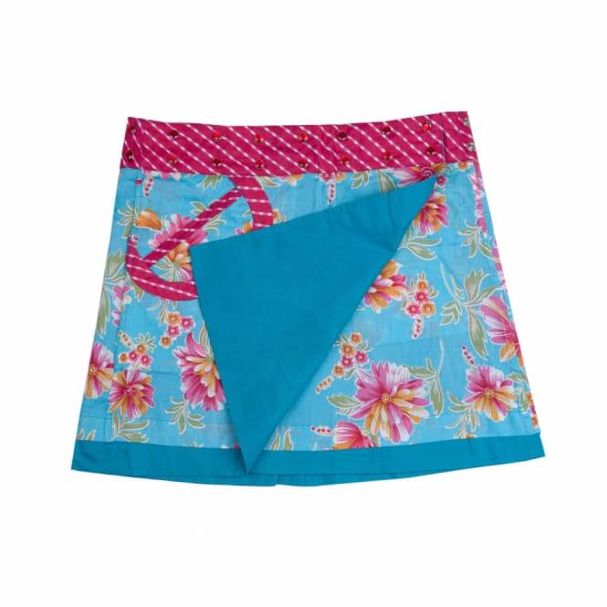 Wickelrock Pink Türkis Blumen-259