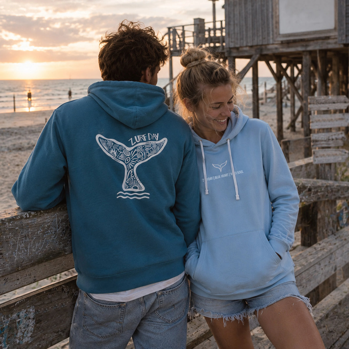 Couple Hoodie Bundle – Blue Milla & Blue Fin