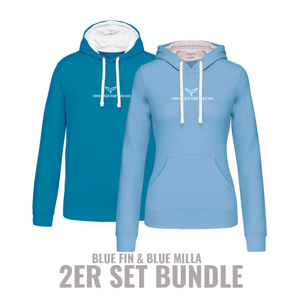 Couple Hoodie Bundle – Blue Milla & Blue Fin