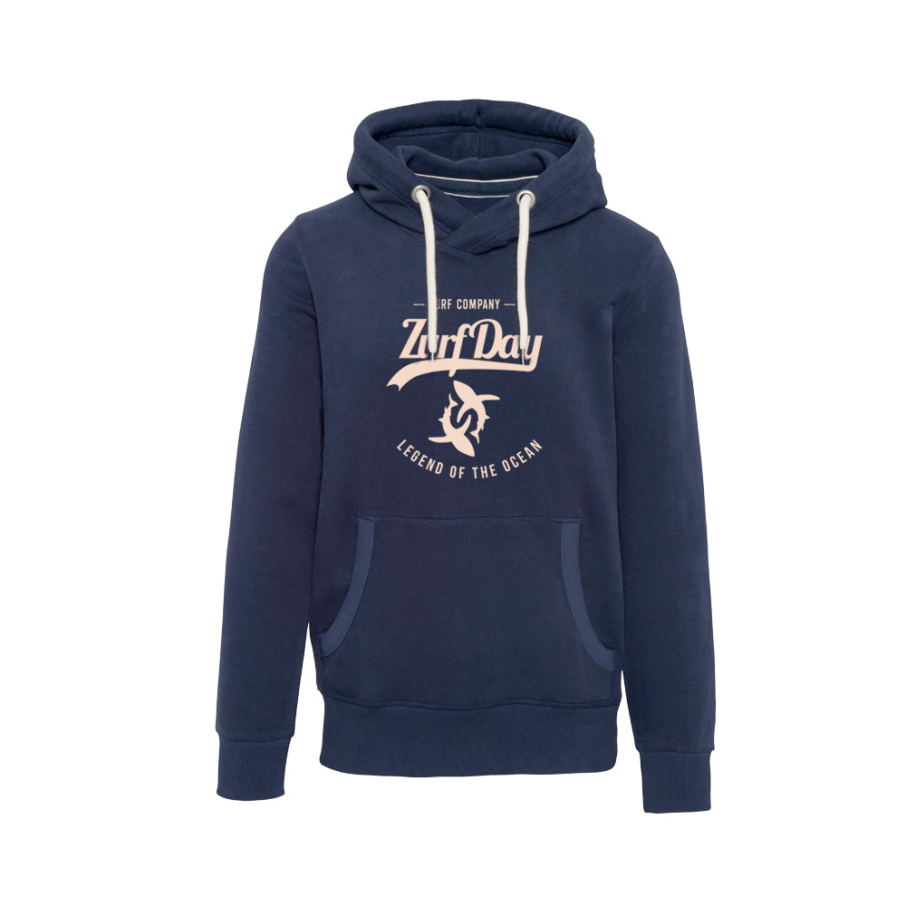 Zurfday Kapuzensweatshirt in marine blau mit Print