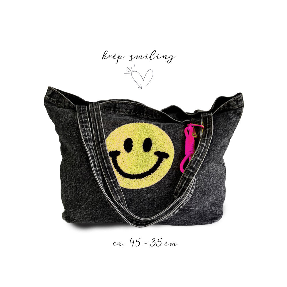 Jeanstasche Dark Grey & Yellow Smile