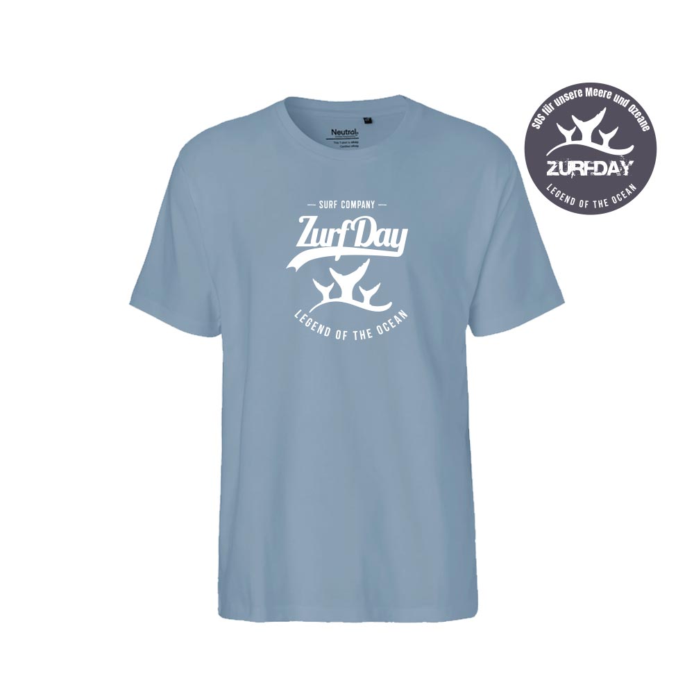 SOS-Print-Shirt von Zurfday in Indigoblau für den Herren.